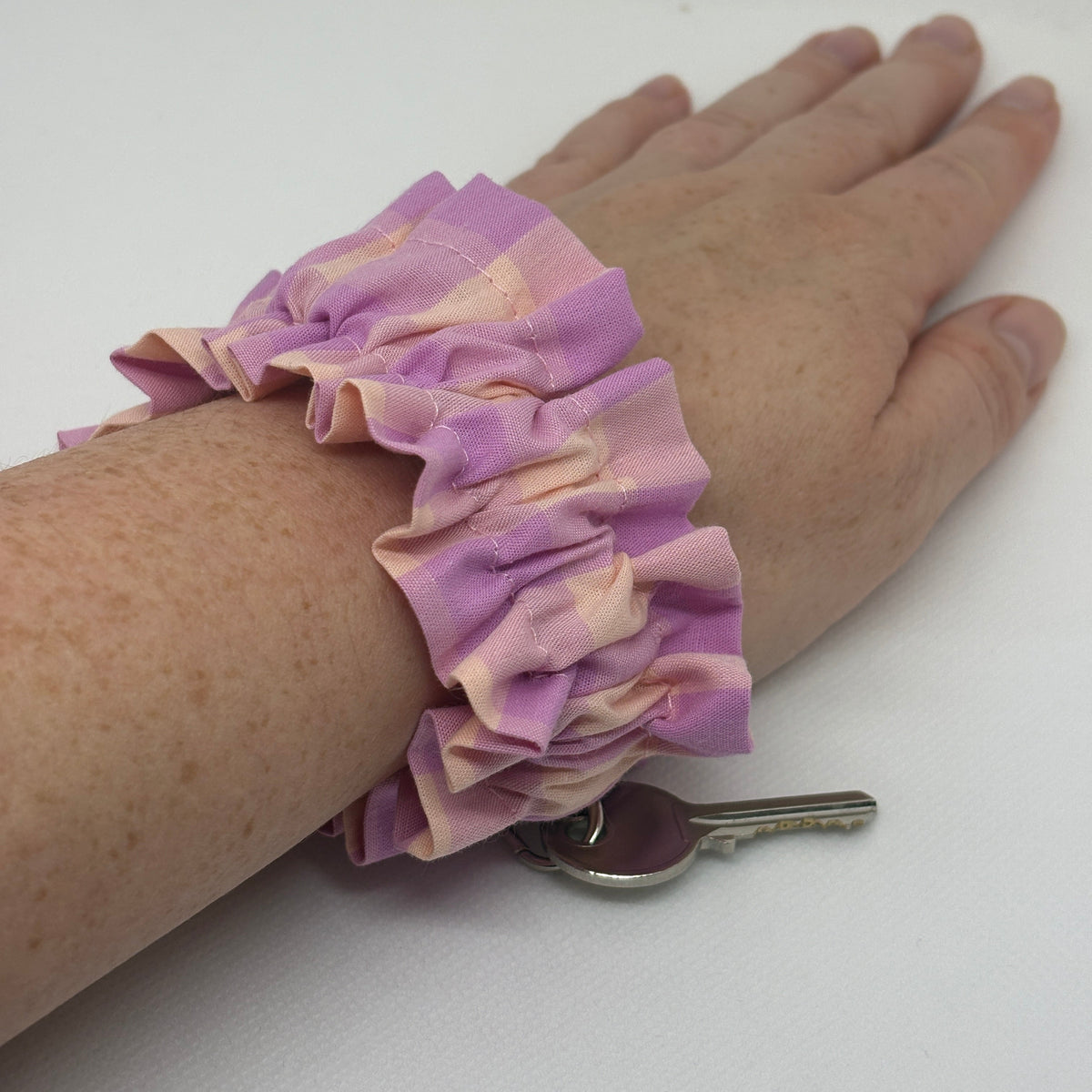 Cotton Keychain Wrist Ruffle Scrunchie